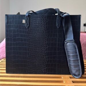 BEIS The Large Work Tote in Black Croc